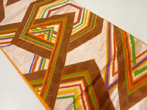 アンティーク　変わり亀甲模様織出し袋帯（材料）